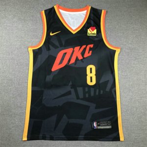 NBA 8 Williams OKC Thunder 2023-24 city Maillot brodé